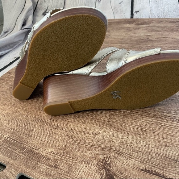 Jack Rodgers Cross Strap Wedge Sandals Size 8.5 - Picture 5 of 5